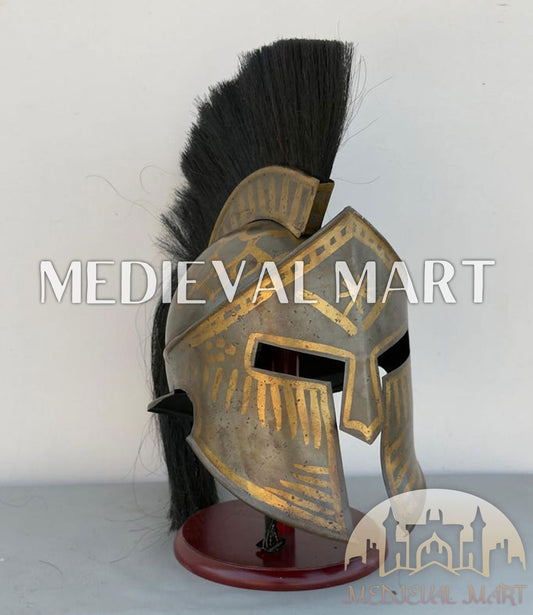 MEDIEVALMART "300" Movie Spartan King Leonidas Exclusive Edition Helmet W/H Free Stand | 300 Props