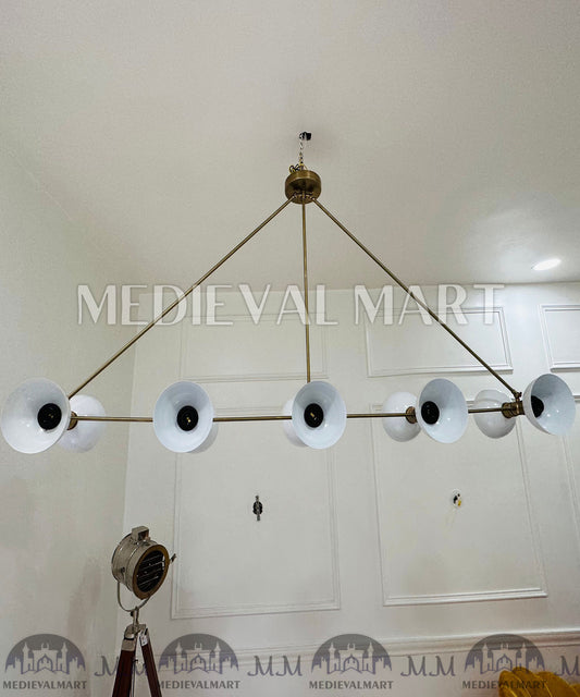 MEDIEVALMART Handcrafted Brass Sputnik Chandelier | Mid-Century Modern Light Fixture
