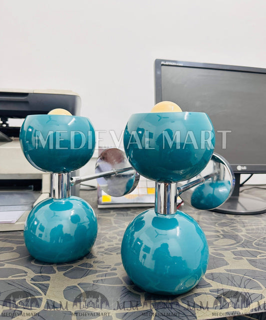 MEDIEVALMART Mid Century Italian Brass Diabolo Wall Sconce Pair - Stilnovo Style