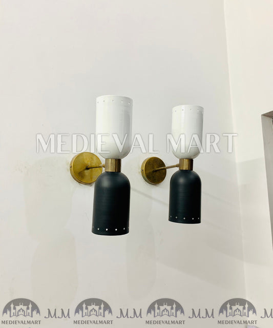 MEDIEVALMART Handmade Mid Century Modern Brass Wall Sconce: Italian Diablo Light Fixture