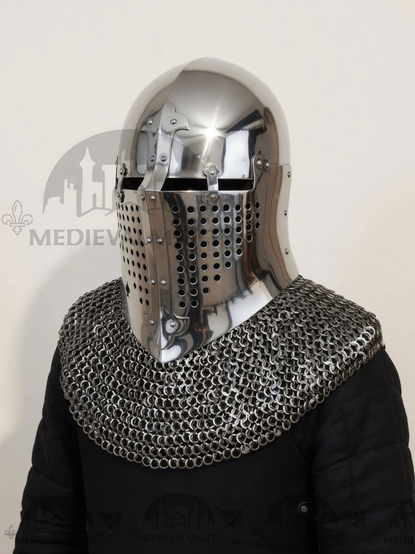 MEDIEVALMART XIVe siècle Le Grand Alexandre Casque Bacinet Sucre de Pain