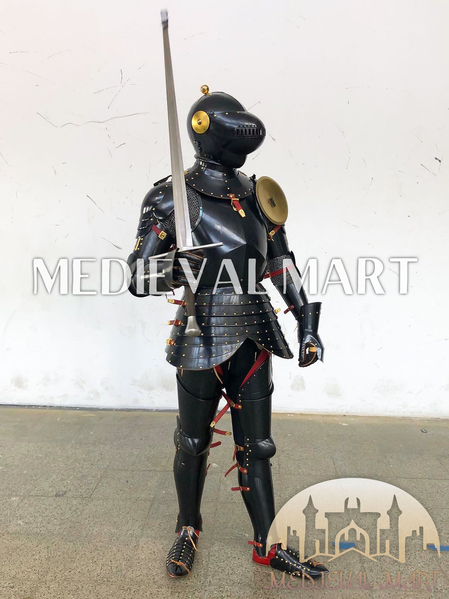 MEDIEVALMART Medieval Knight Katernbrust Full Body Armor Set W/H Sword