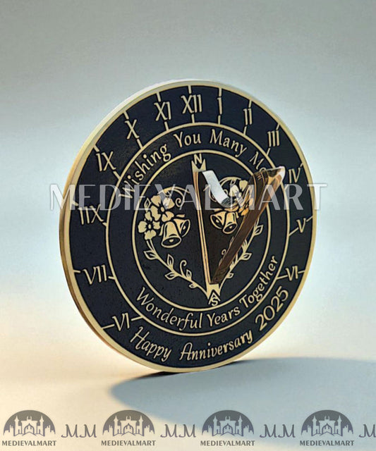 MEDIEVALMART "Wonderful Years" Happy Anniversary Sundial Clock Best Gift For Parents Anniversary Day