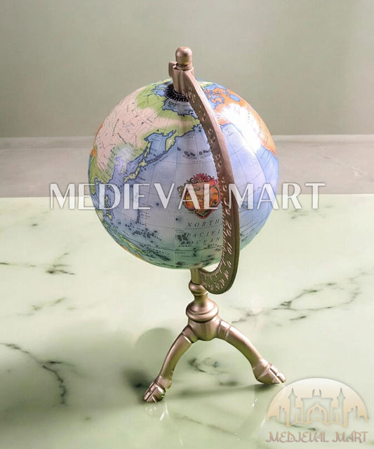 MEDIEVALMART Handmade Vintage Replogle 12” Diameter Globe, with antique brass The Crafted Delight