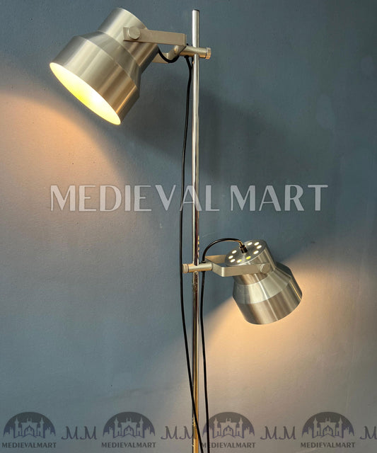 MEDIEVALMART Vintage Mid Century Silver Dijkstra Space Age Floor Lamp