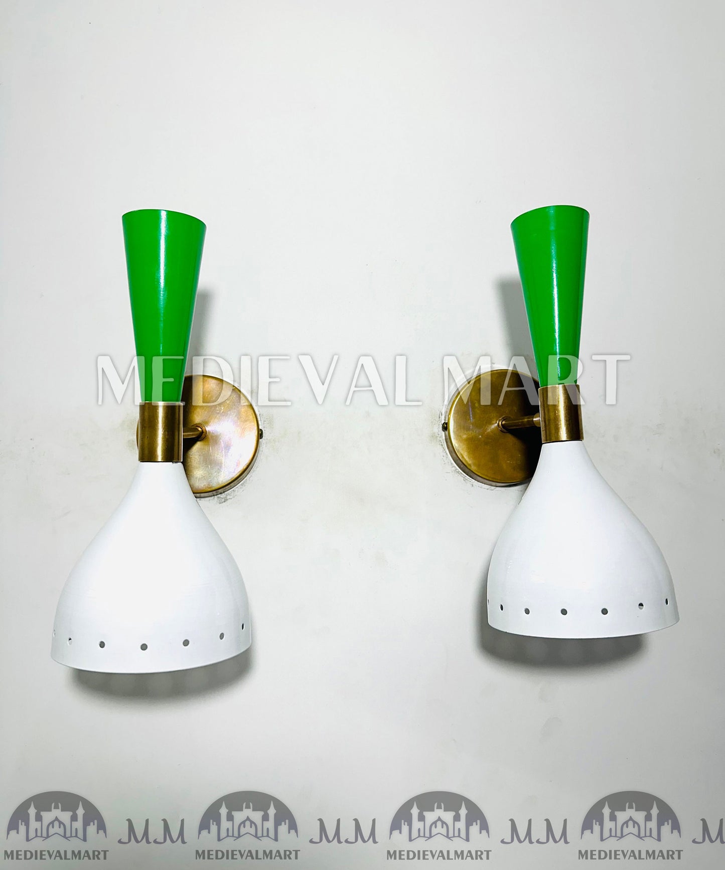 MEDIEVALMART Handmade Brass Wall Sconce Pair Italian Diabolo Wall Sconce Light Fixture