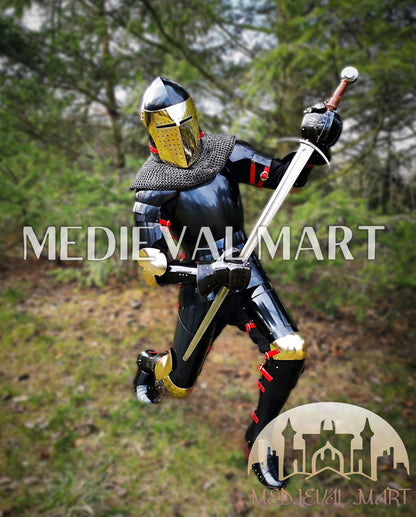 MEDIEVALMART Medieval Roman Empire Kastenbrust full Body Plate Armour Suit W/H Alexander (ROA 1332), Sword