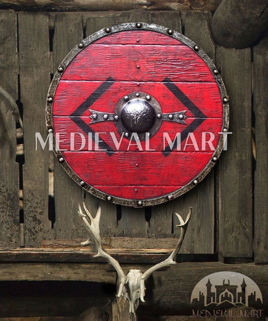 MEDIEVALMART Iconic Viking's Bjorn Ironside Warrior  Battle’s Viking Wooden Shield | Gifts For Dad