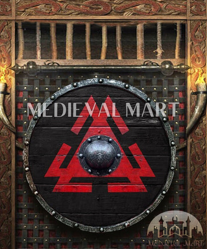 MEDIEVALMART Novgorod Vikings Valhalla Authentic  Battleworn  Viking Wooden Shield | Gifts For Dad