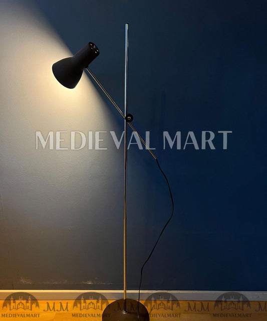 MEDIEVALMART Vintage Italian Mid Century Adjustable Brown Floor Lamp