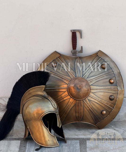 MEDIEVALMART "Achilies" Trojan Warrior Sword, Shield, Helmet Costume for Halloween | Troy Props