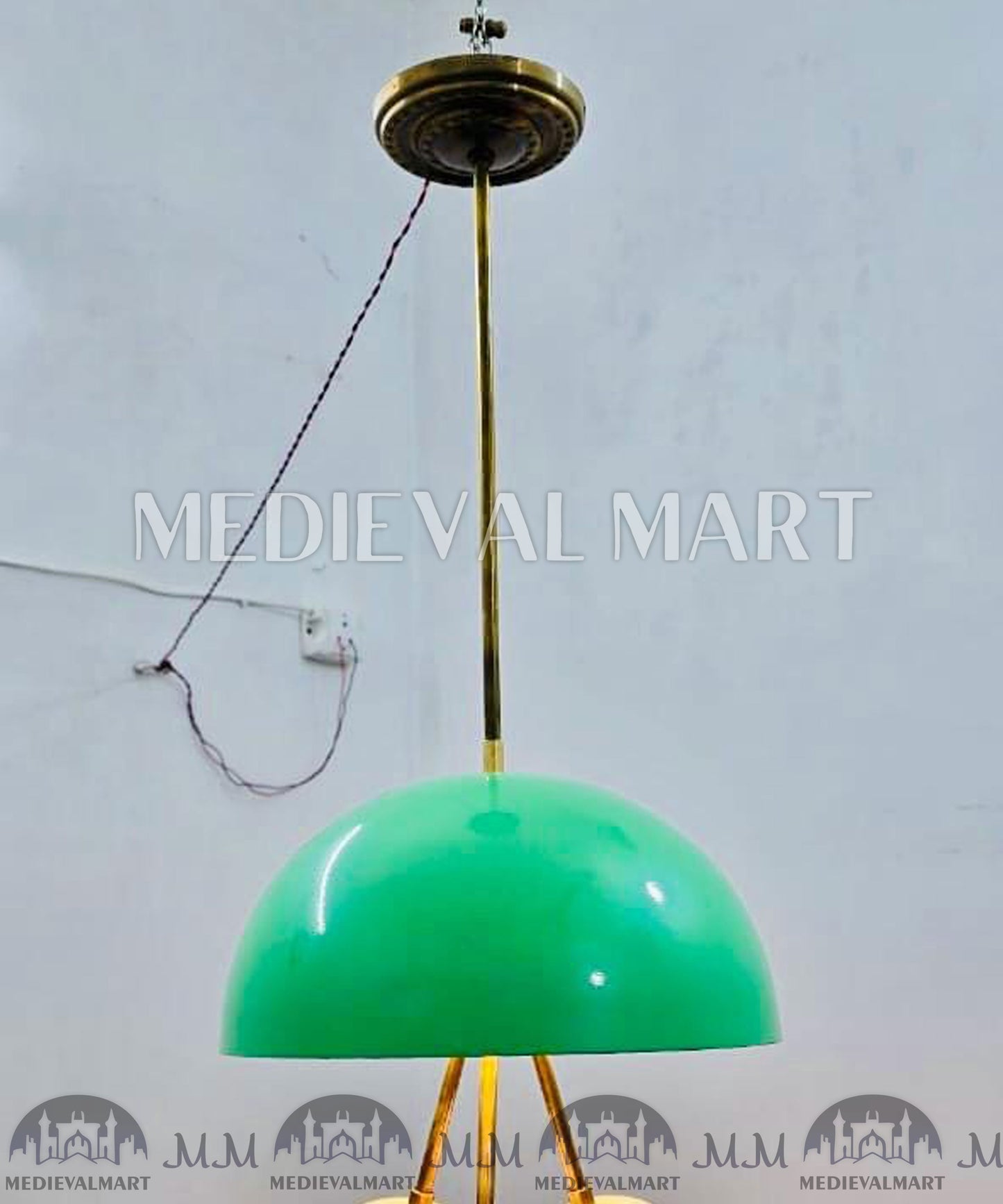 MEDIEVALMART Custom Brass Sputnik Chandelier: Mid Century Modern 6-Light Pendant