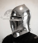 MEDIEVALMART Gothic Armet Helmet – Medieval Full Face Steel Helmet for LARP & Reenactment