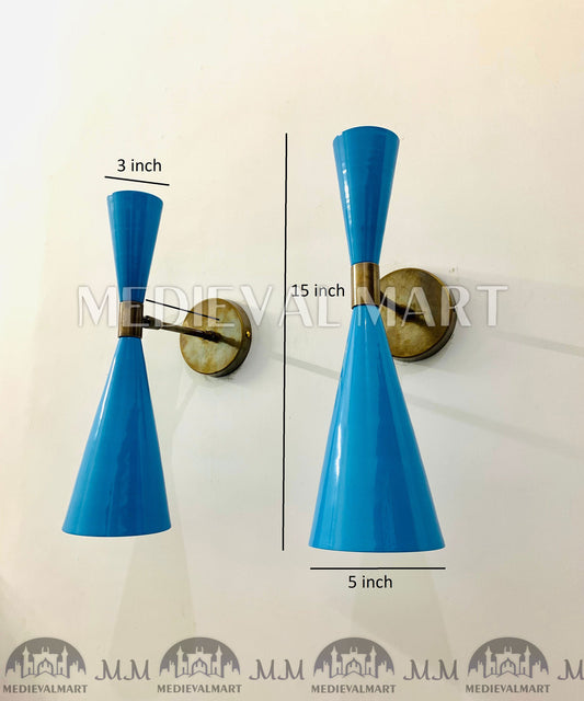 MEDIEVALMART Mid Century Italian Brass Wall Lamp Handcrafted Modern Style Raw Brass Wall Lamp