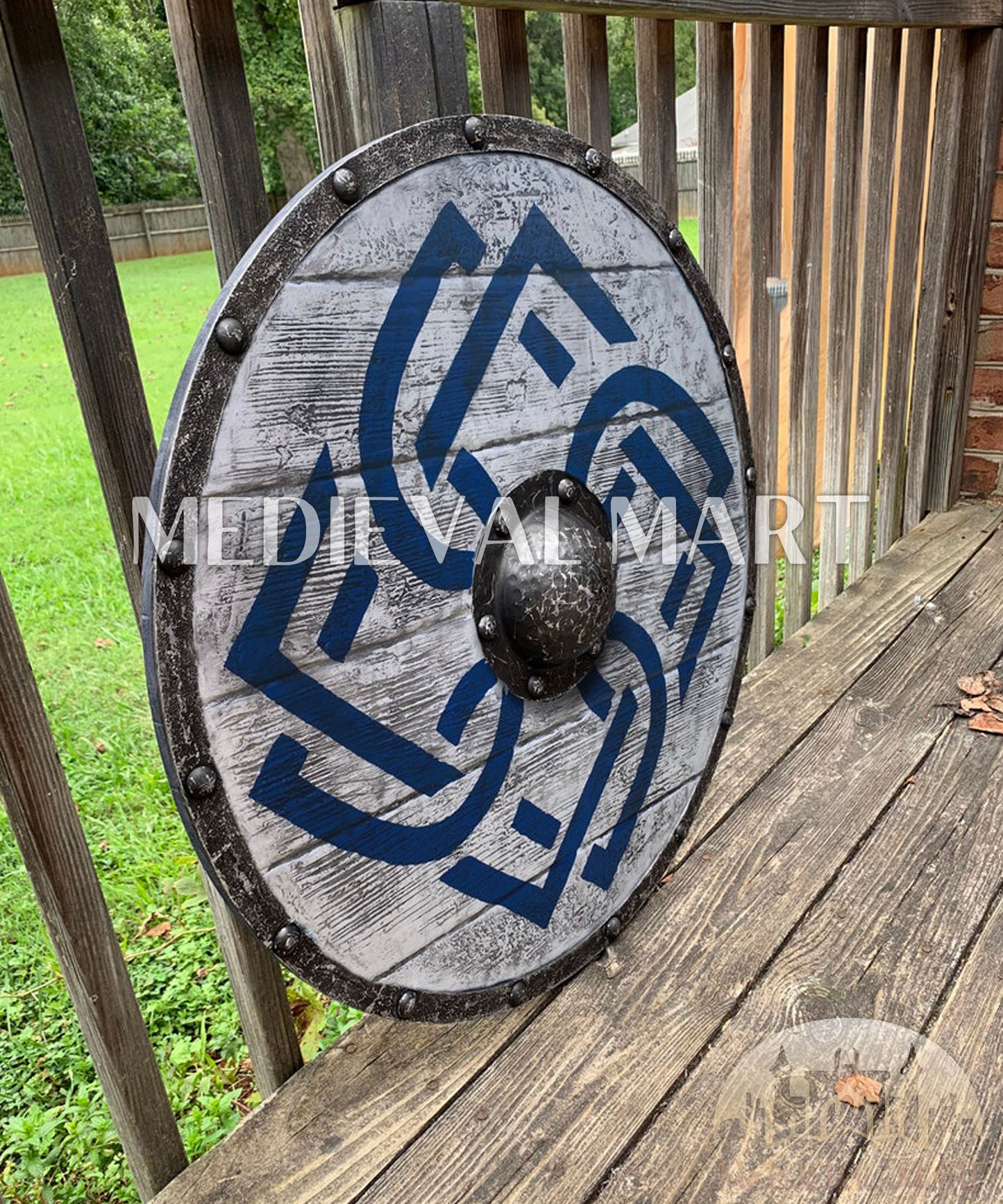 MEDIEVALMART Iconic Viking's Legend’s Last Kingdom  Battleworn Iconic Viking Wooden Shield | Gifts For Dad