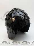 MEDIEVALMART Medieval Historical Scaled Skull Cap Helmet, Polish Black Polished Helmet / Best for Reenactment