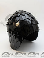 MEDIEVALMART Medieval Historical Scaled Skull Cap Helmet, Polish Black Polished Helmet / Best for Reenactment