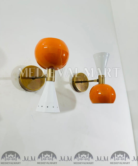 MEDIEVALMART Handmade Mid Century Italian Wall Sconce Diabolo Modern Wall Light
