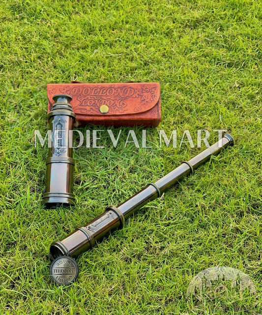 MEDIEVALMART Personalized Brass Spyglass Telescope Sailors & Maritime Collectors Nautical Decor