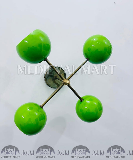 MEDIEVALMART Antique Brass 4-Light Chandelier: Swing Arm Wall Sconce