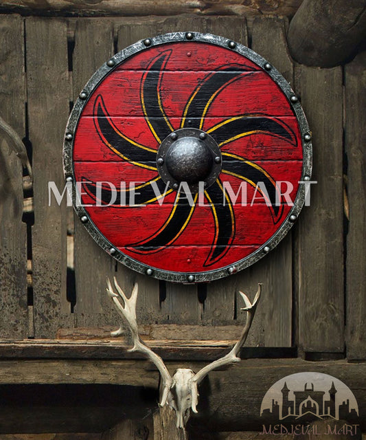 MEDIEVALMART Valhalla Viking's Ivar the Boneless Warrior  Battle’s Viking Wooden Shield | Gifts For Dad