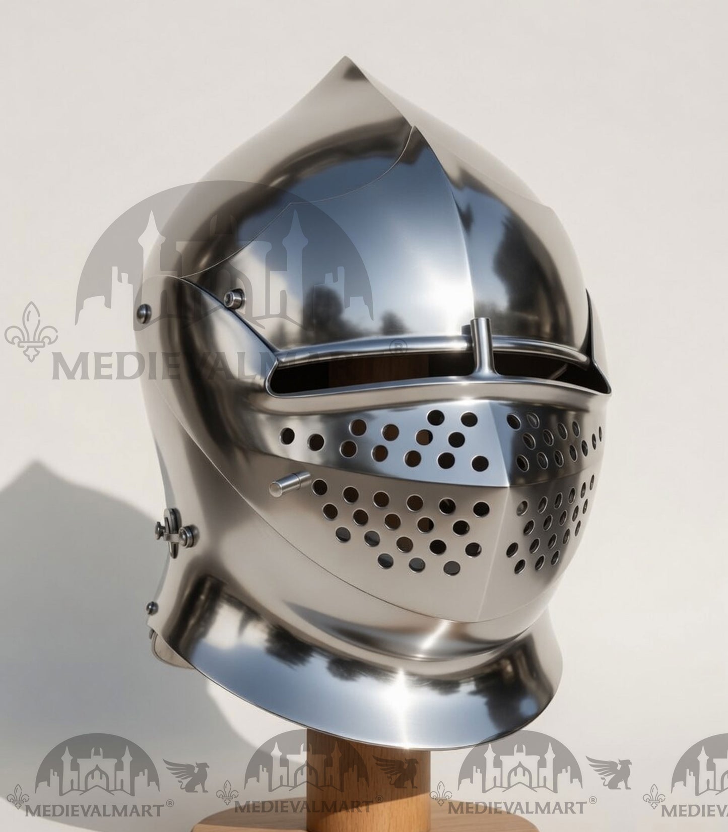 MEDIEVALMART 15th Century Medieval Steel Italian Milan Armet European Knight Celata Head Protection for Reenactment
