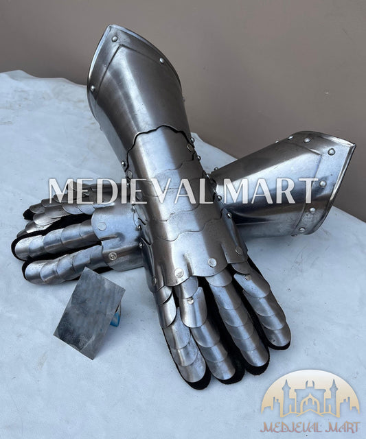 MEDIEVALMART LOTR Witcher Sauron-Inspired Exclusive Steel Plate Gauntlet- Cosplay Gloves Armor