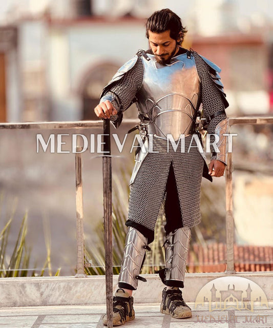 MEDIEVALMART Armure intégrale de chevalier médiéval elfe en acier du Seigneur des Anneaux, pour GN