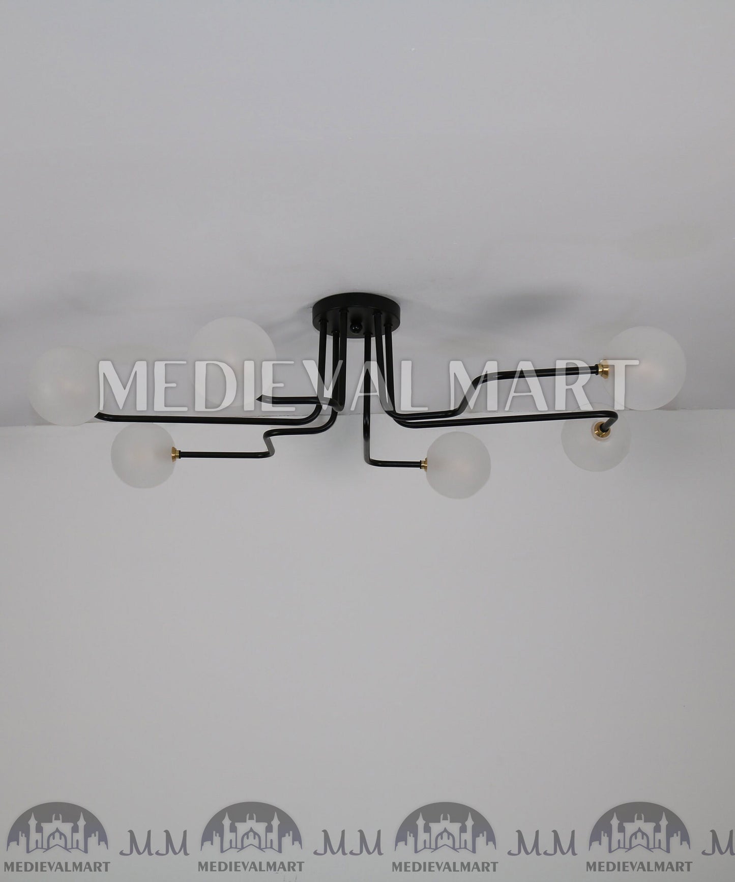 MEDIEVALMART Minimal Mid Century Light, Elongated Lamp, Ceiling Light Fixture
