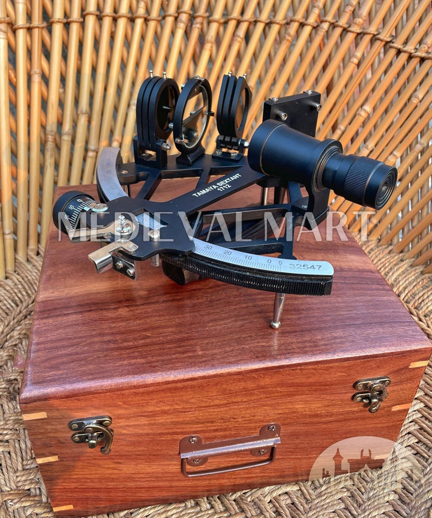 MEDIEVALMART Nautical 9"Inch Tamaya Working Sextant W/H Wooden Box | Vintage Navigational Marine  Instrument, Christmas Gifts