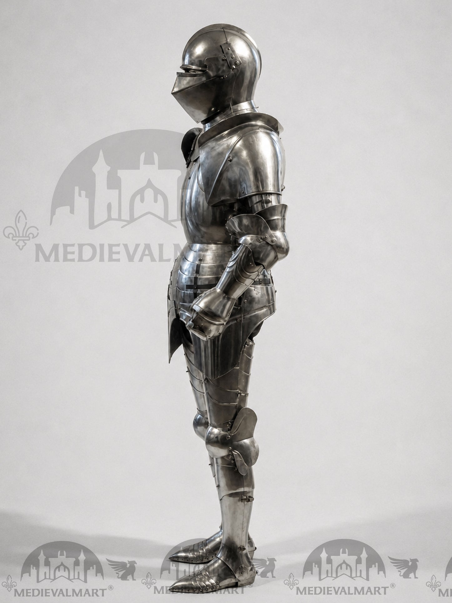 MEDIEVALMART Armadura de combate medieval de caballero del siglo XV sin pulir para un toque antiguo