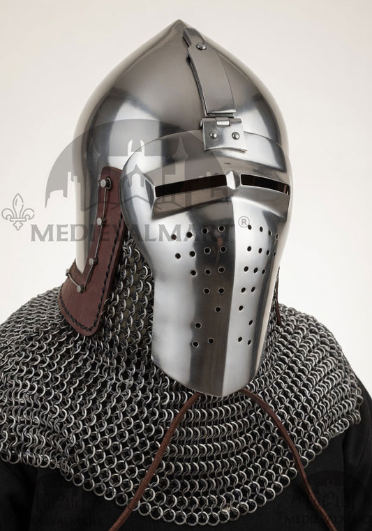 MEDIEVALMART Collection Extrême de Casque Medieval Bascinet Longface Buhurt kalpvissior