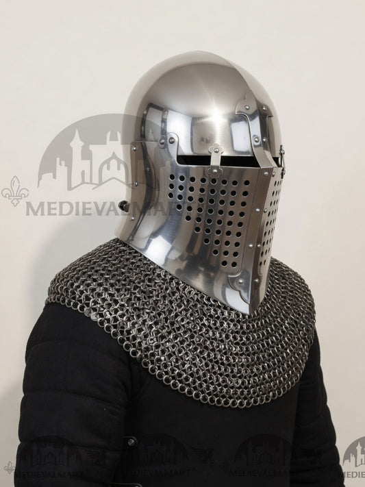 MEDIEVALMART XIVe siècle Le Grand Alexandre Casque Bacinet Sucre de Pain