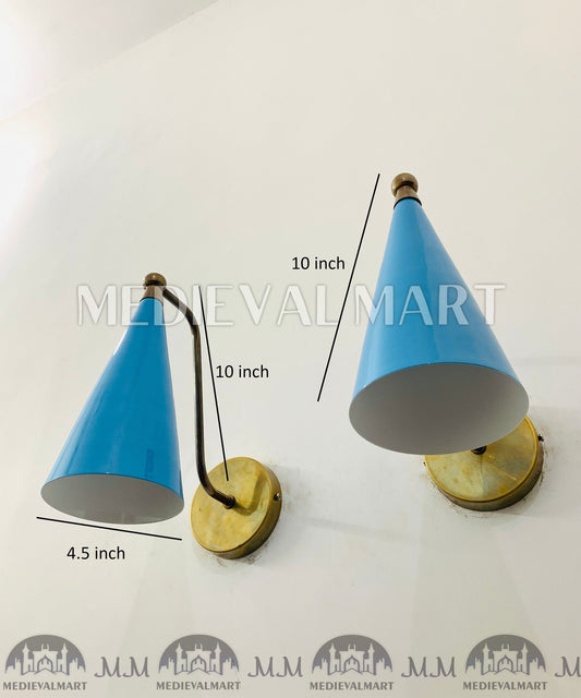 MEDIEVALMART Mid Century Italian Diabolo Cone Shape Style Wall Sconce Light