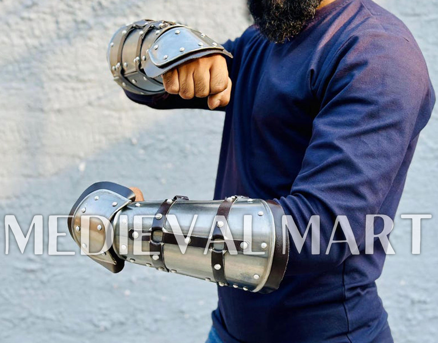 MEDIEVALMART Medieval Arm Witcher Steel Bracers Armor - LARP Armor