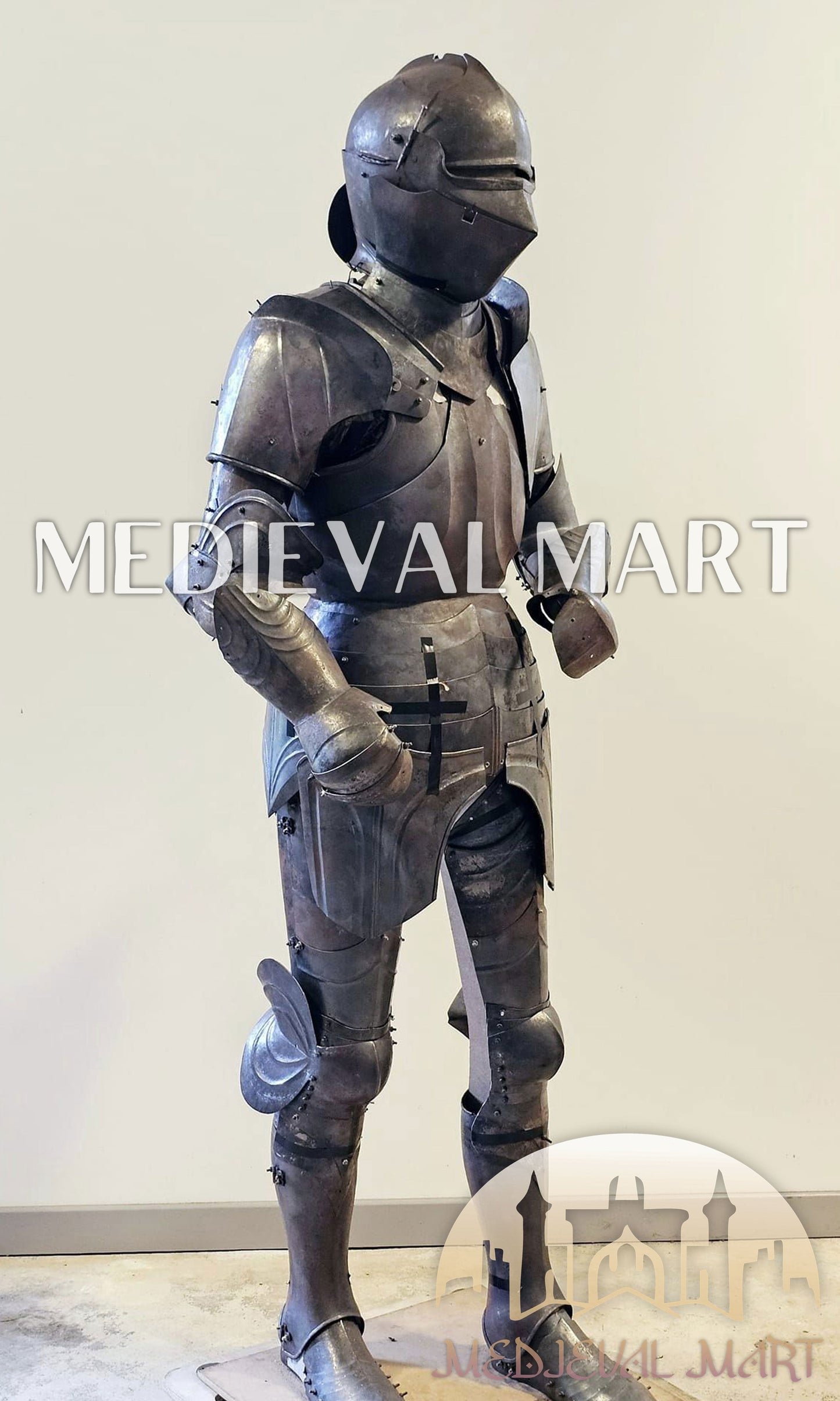 MEDIEVALMART 15th Century Medieval Knight Combat Full Body Armor W/O Polish for Antique Touch