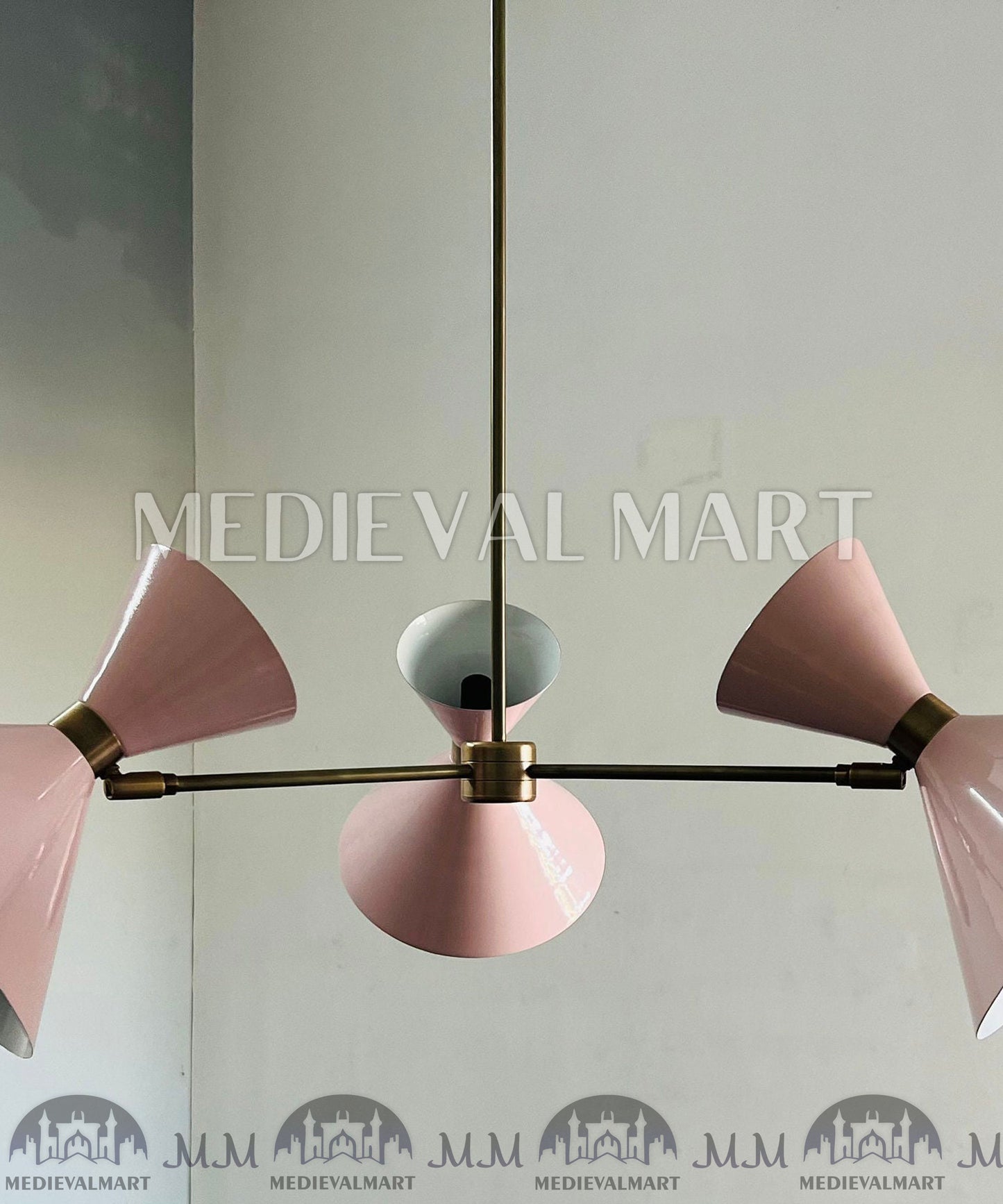 MEDIEVALMART Italian Mid Century Sputnik Chandelier 6-Light Stilnovo Design