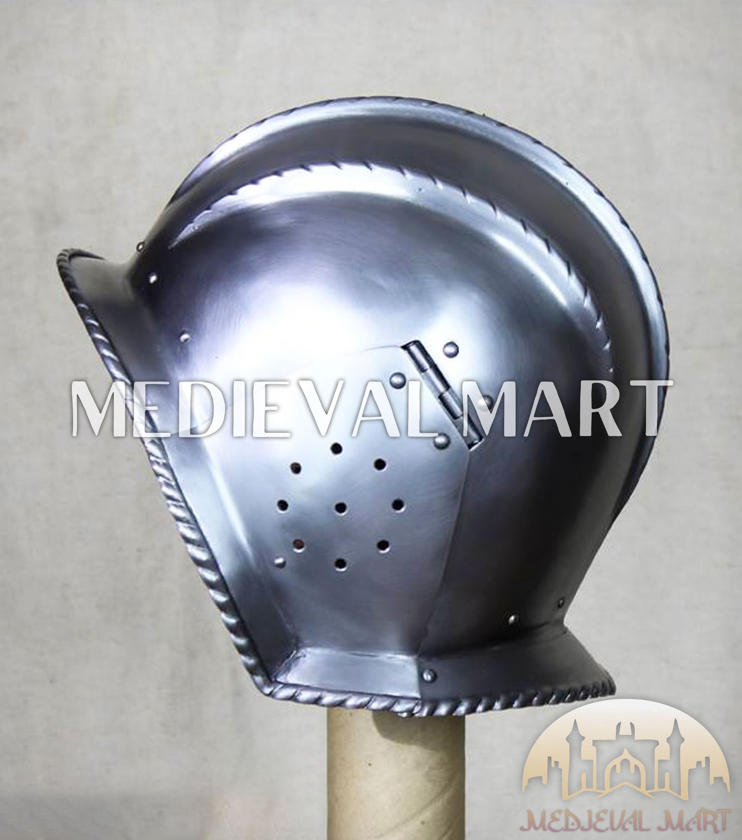 MEDIEVALMART 15th-Century Medieval German Burgundian Open Sallet Helmet