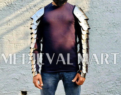 MEDIEVALMART Gladiator Warrior Double Arms Shoulder Armor - Pad LARP Armor