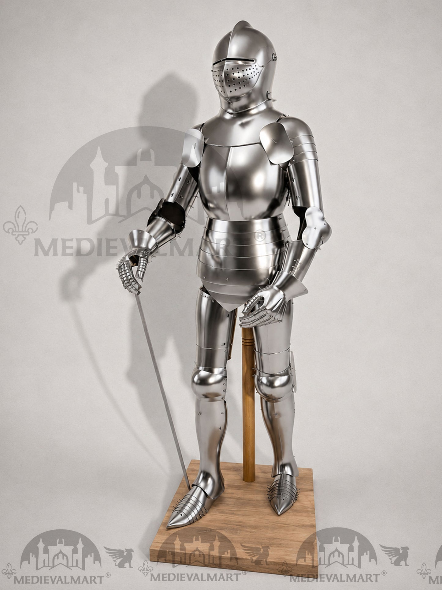 MEDIEVALMART Historical Mild Steel Ancient Rom Soldier Full Armor Costume W/H Bacinet Helmet