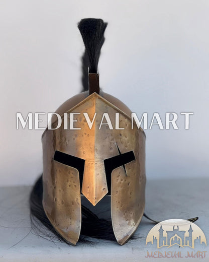MEDIEVALMART 300 Spartan King Leonidas Helmet W/H Free Stand | 300 Props