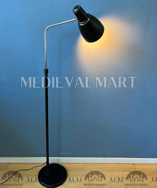 MEDIEVALMART Mid Century Italian Vintage Dark Grey Adjustable Floor Lamp