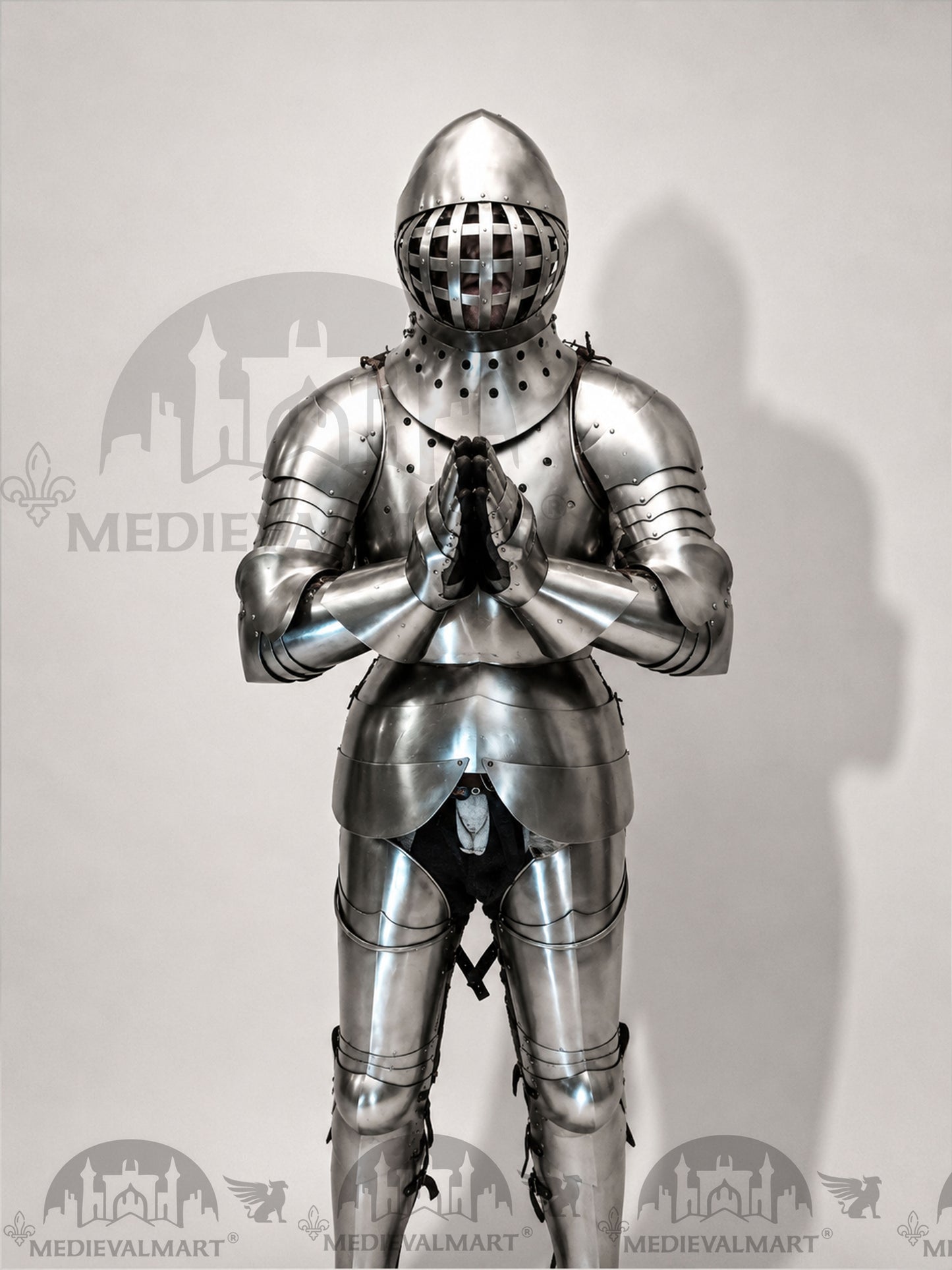 MEDIEVALMART 1400s Medieval Tournament Knight Parade High Gothic Plate Armor W/H Kolbenturnier Bacinet
