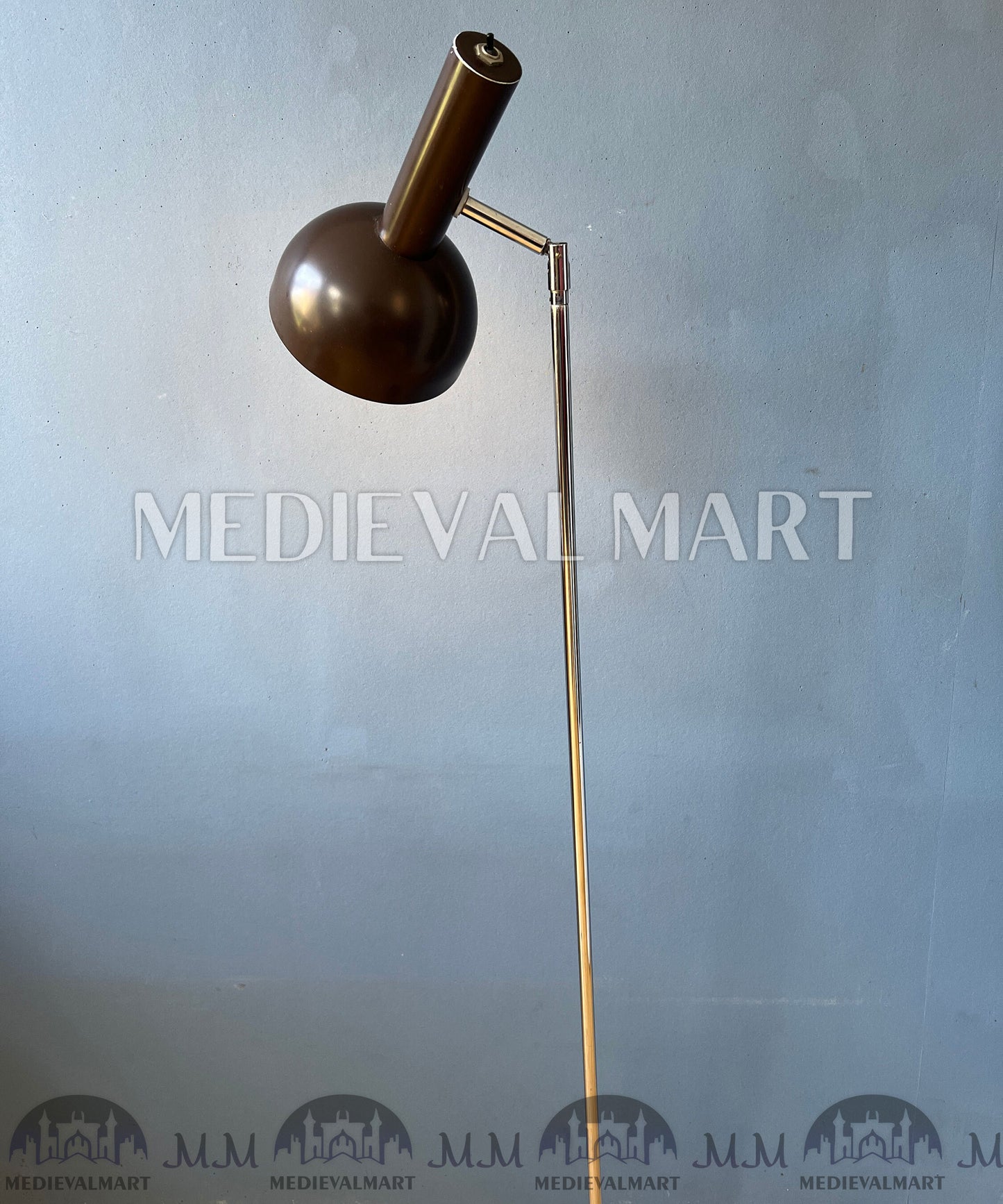 MEDIEVALMART Mid Century Vintage Hala Brown Ball Rotating Floor Lamp