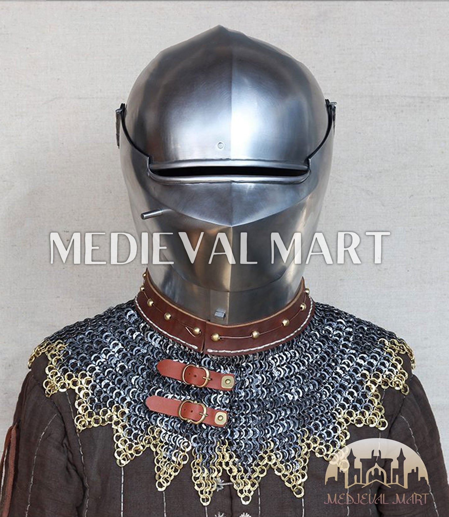 MEDIEVALMART XV Century Italian King Guard Houndskull Combat Bascinet Helmet