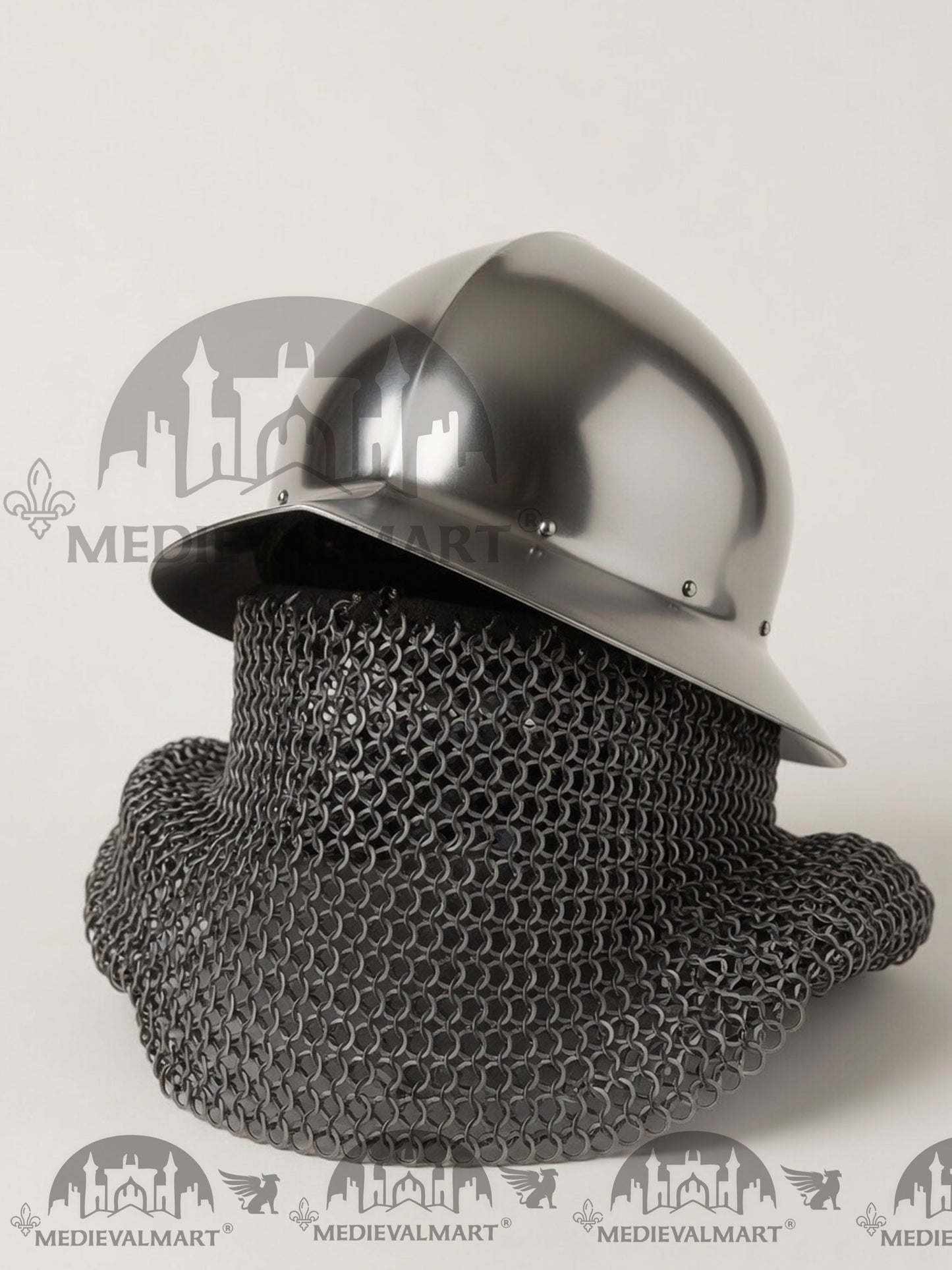 MEDIEVALMART Casque Celleta médiéval pour homme avec cotte de mailles