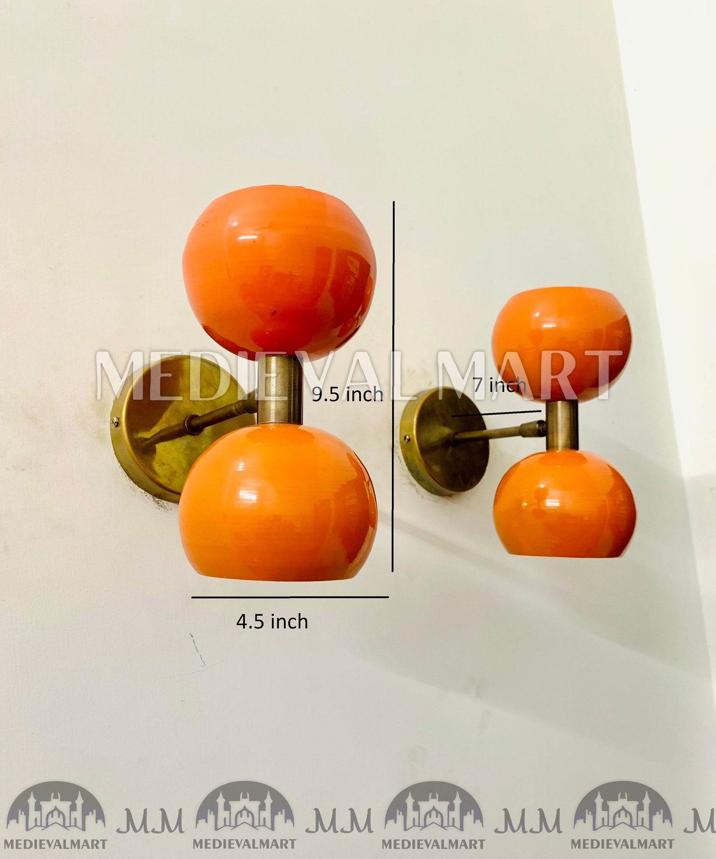 MEDIEVALMART Handmade Diabolo Wall Sconce Brass Stilnovo Style Wall Fixture Vanity Lights