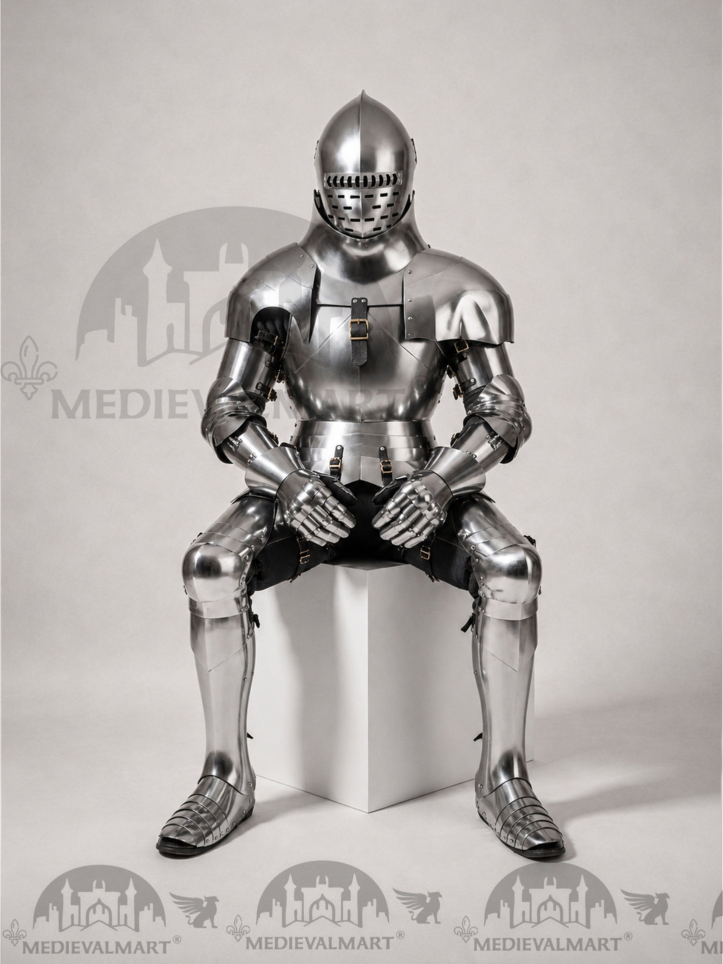 MEDIEVALMART Medieval knight Full Plate Customised English Body Armor With Viking Axe Weapon
