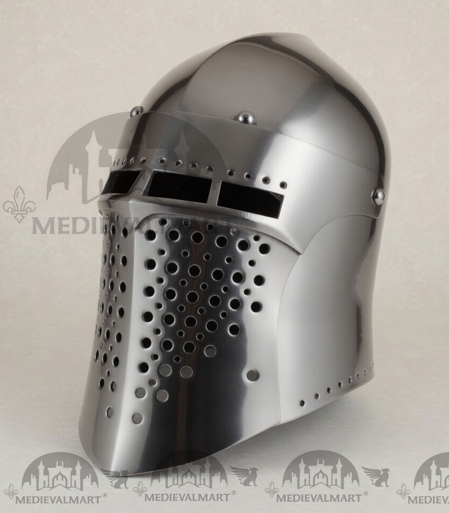 MEDIEVALMART Medieval Forged Steel Alexander (ROA 1332) Full Size War Helmet