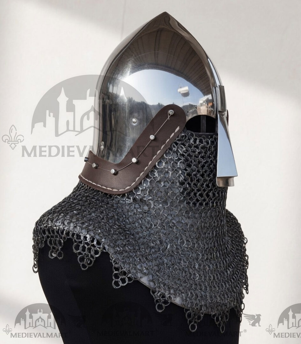 MEDIEVALMART IX Century European Nasal Bascinet Helmet for HMB; SCA; Buhurt